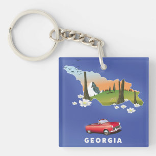 Porte-clés Affiche de voyage en Géorgie