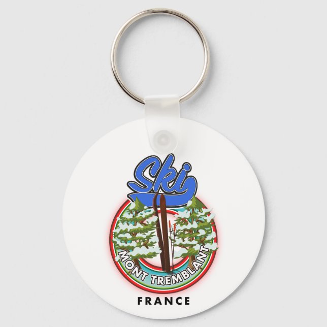 Porte-clés Affiche de voyage ski Mont Tremblant France (Recto)