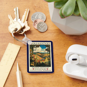 Porte-clés Affiche de voyage vintage NC Wyeth, Dans le vieux 