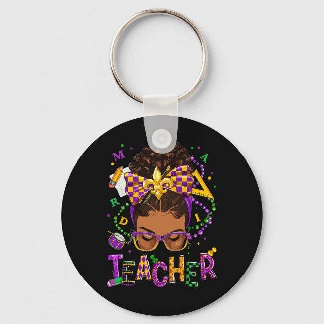 Porte-clés African American Messy Bun Mardi Gras Nouvelle-Orl (Recto)