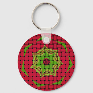 Porte-clés African Lovely Design rouge tissé
