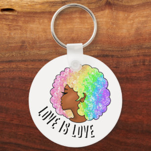 Porte-clés afro arc-en-ciel LGBTQ amour est amour fierté fill