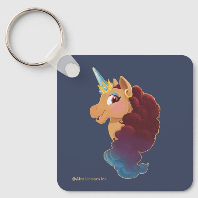 Porte-clés Afro Unicorn | Divine la licorne (Recto)