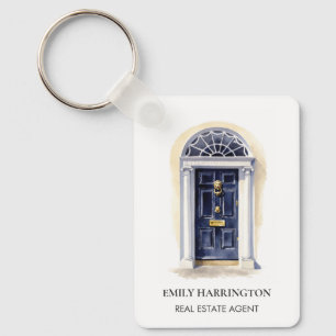 Porte-clés Agent immobilier logo aquarelle porte Navy