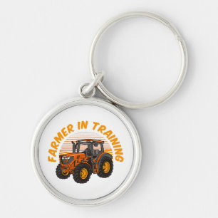 Porte-clés Agriculteur drôle futur en formation tracteur agri