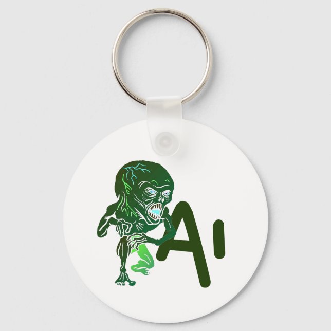 Porte-clés AI Intelligence Artificielle c'est ici la technolo (Recto)