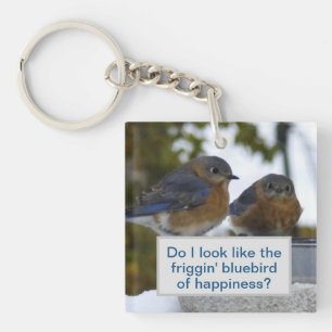 Porte-clés Ai-je l'air d'un oiseau bleu de bonheur