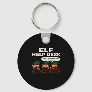 Porte-clés Aide Elf de Bureau de Noël Tech Suprt Drôle de Vac