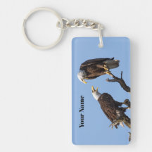 Porte-clés aigle américain personnalisé - Ajoutez