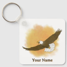 Aigle américain personnalisé sur fond orange