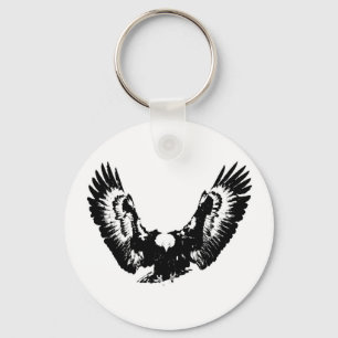 Porte-clés Aigle noir et blanc