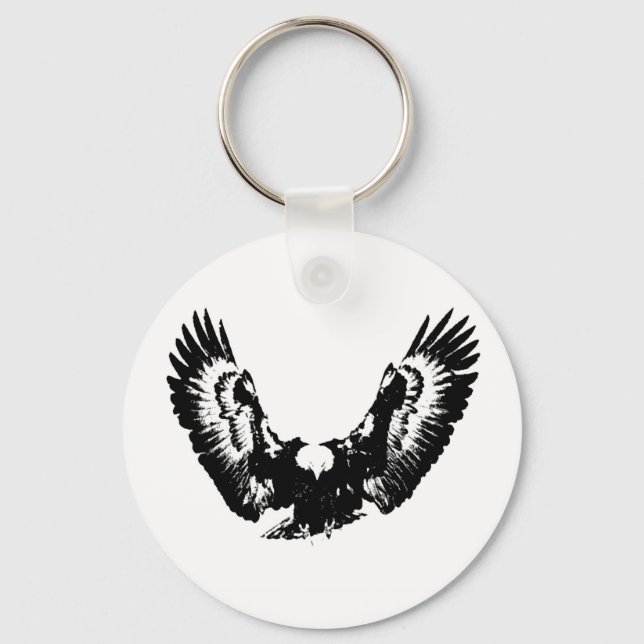 Porte-clés Aigle noir et blanc (Recto)