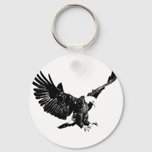 Porte-clés Aigle noir et blanc
