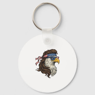 Porte-clés Aigle patriotique Mullet Gravure vintage vecteur D