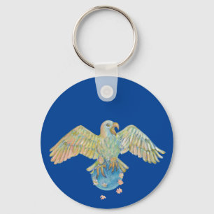 Porte-clés Aigle transportant la Terre Bleu Profond