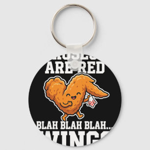 Porte-clés Ailes de Buffalo Poulet Roses Sont Rouges Drôle Jo