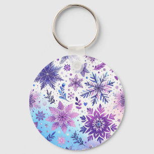 Porte-clés Aimant flocon de neige minimaliste 