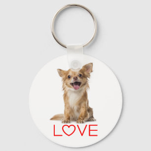 Porte-clés Aimer cheveux longs Chihuahua Chien chiot