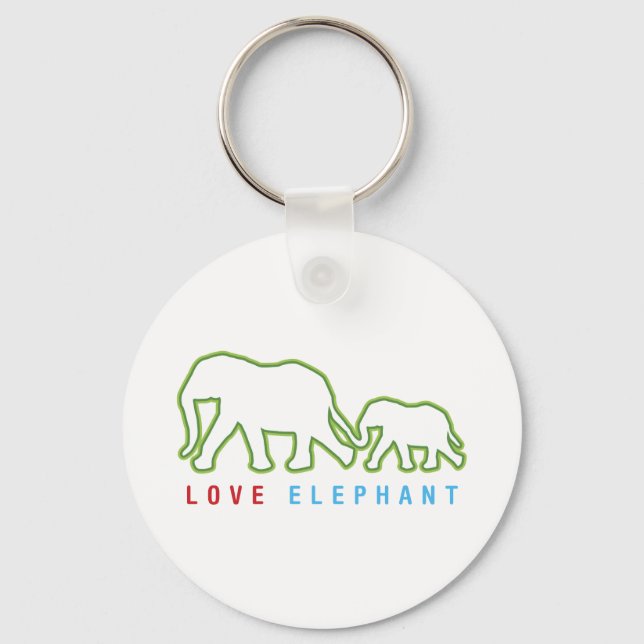 Porte-clés Aimer l'éléphant (Recto)