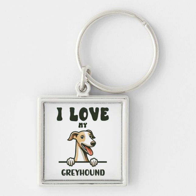 Porte-clés Aimer Mon Greyhound (Devant)