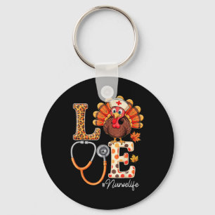 Porte-clés Aimer Turquie Thanksgiving Nurse Life Scrub d'auto