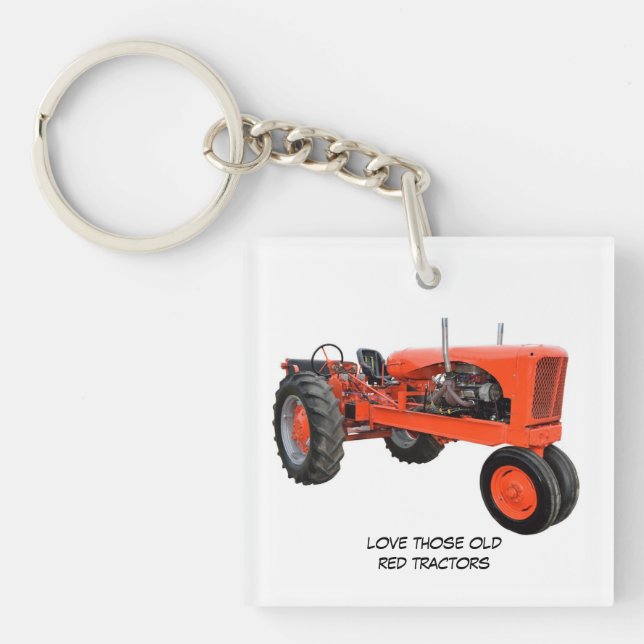 Porte-clés Aimez ces vieux tracteurs rouges (Devant)