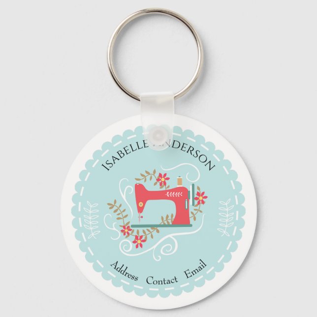 Porte-clés Aimez La Machine À Coudre. Bleu (Recto)