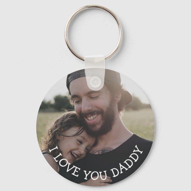 Porte-clés Aimez-vous papa, Porte - clé photo personnalisé (Recto)