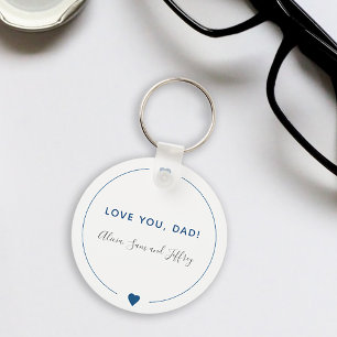 Porte-clés Aimez vous père simple typographie moderne coeur b