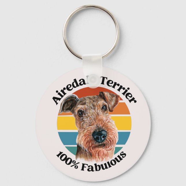 Porte-clés Airedale Terrier drôle de citation porte - clé (Recto)