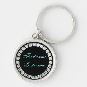 Porte-clés Ajouter des diamants personnalisables sur le noir