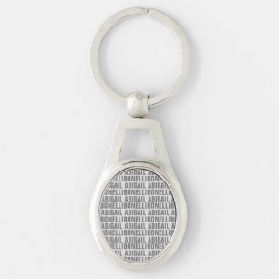 Porte-clés Ajouter le nom minimaliste gras moderne gris chic