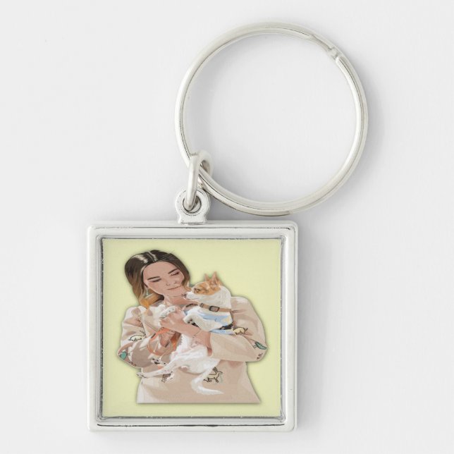 Porte-clés Ajouter une photo personnalisée (Devant)