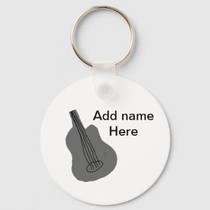 Porte-clés Ajouter votre nom texte brun acoustique guitare éd