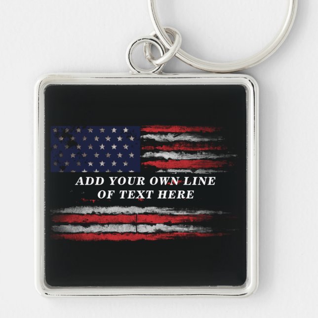 Porte-clés Ajouter votre propre texte sur grunge American fla (Devant)