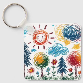 Porte-clés Ajoutez votre oeuvre d'enfant à cela