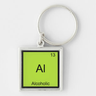 Porte-clés Al - Symbole d'élément de chimie alcoolique drôle