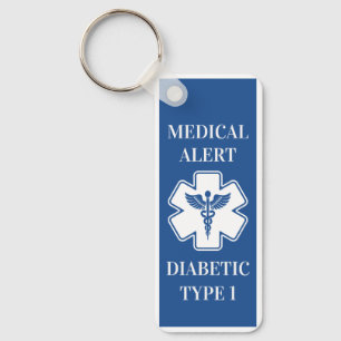 Porte-clés Alarme Médicale Personnalisée Diabète ICE Urgence