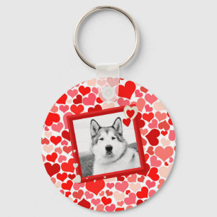 Porte-clés Alaskan Malamute Chien Valentines Coeur