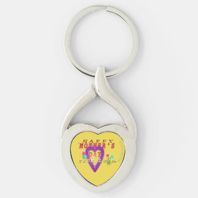 Porte-clés #ALAVANTPROZ #Coeur pourpre #Porte - clé de la fêt (Devant)