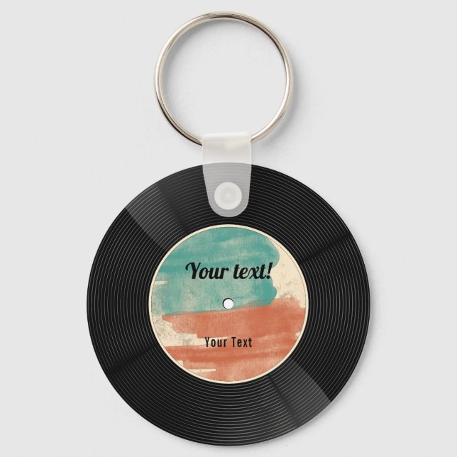Porte-clés Album musical Retro Vinyl Record (Recto)