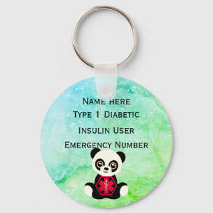 Porte-clés Alerte d'ID diabétique Médicale Type personnalisé 