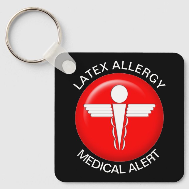 Porte-clés Alerte Médicale d'allergie latex (Recto)