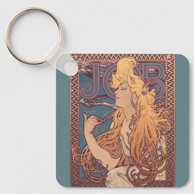 Porte-clés Alfonse Mucha Job Art Nouveau femme (Recto)