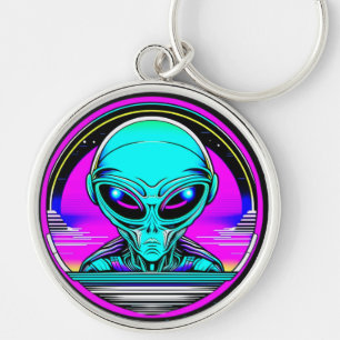 Porte-clés Alien extra-terrestre volant un OVNI