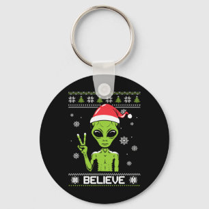 Porte-clés Alien Sweater de Noël Croyez Funny Xmas Alien S