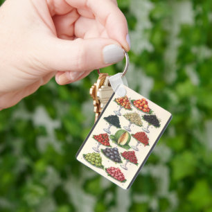 Porte-clés Aliments Vintage Assortiment de Fruits sur Plateau