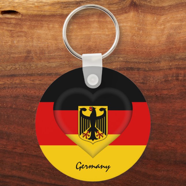 Porte-clés Allemagne & Coeur, Allemand Drapeau mode / sports (Recto)