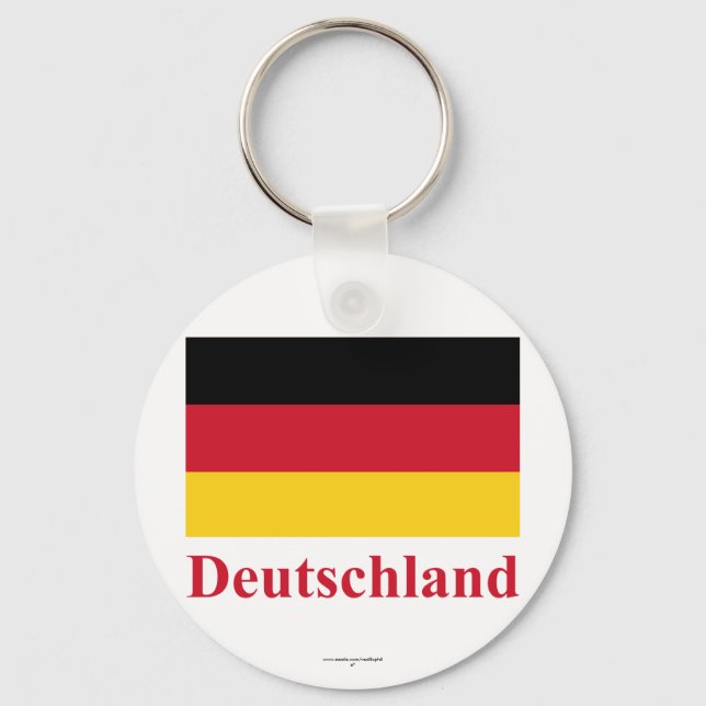 Porte-clés Allemagne Drapeau avec nom en allemand (Recto)