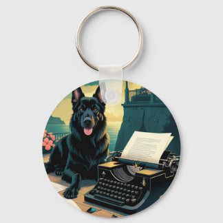 Porte-clés Allemand Shepherd chien gentleman vintage